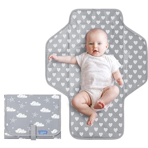 Amazon.com : Baby Portable Changing Pad Travel - Waterproof Compact Diaper Changing Mat with Built-in Pillow - Lightweight & Foldable Changing Station, Newborn Shower Gifts : Baby Newborn Stroller, Portable Changing Pad, Baby Changing Station, Diaper Changing Station, Reusable Diapers, Baby Changing Pad, Baby Changing Mat, Diaper Changing Pad, Changing Station