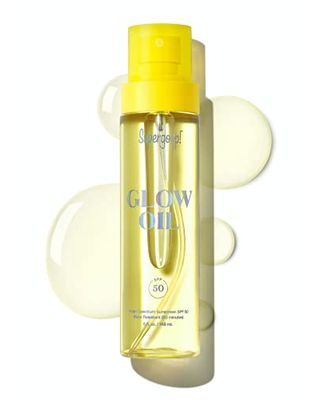 Glow Oil SPF 50 PA++++ Super Goop, Cucumber Scent, Freetime Activities, Body Mousse, Sunscreen Oil, Glow Oil, Skin Glowing, Grape Seed Extract, Body Sunscreen