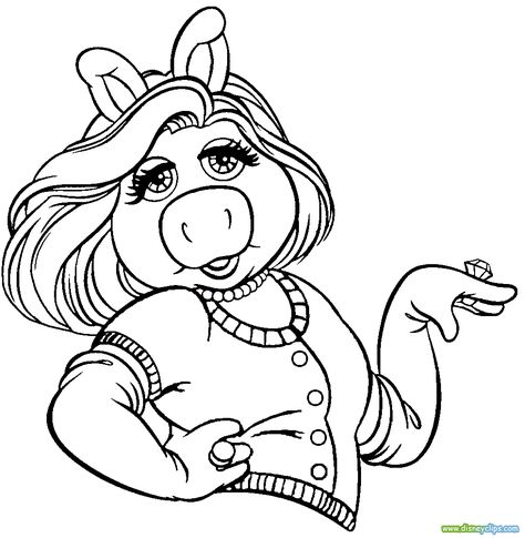 Miss Piggy Colouring Page. Piggy Coloring Pages, Piggy Muppets, Miss Piggy Muppets, Muppet Babies, The Muppet Show, Disney Images, Miss Piggy, Coloring Pages For Girls, Cute Coloring Pages