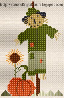 Pumpkin Cross Stitch Patterns, Halloween Cross Stitch Charts, Autumn Cross Stitch Patterns, Pumpkin Cross Stitch, Fall Cross Stitch, Stitch Halloween, Halloween Scarecrow, Halloween Cross Stitch Patterns, Cross Stitch Freebies