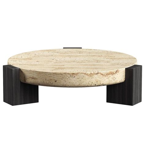 GERMAIN TRAVERTINE COFFEE TABLE Marble Wood Coffee Table, Marble And Wood Coffee Table, Marble Coffe Table, Stone Furniture, Clothing Store Interior, Travertine Coffee Table, Stone Dining Table, Marble Wood, Concrete Wood