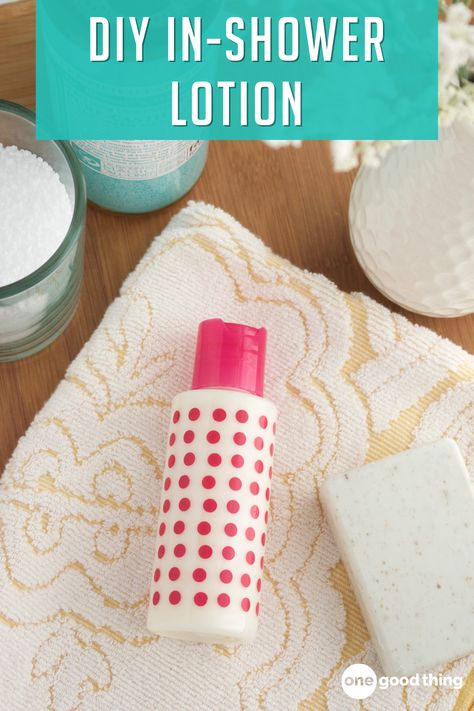 Not only is applying this lotion in the shower a great way to multitask, but it's extra moisturizing too. Bathing Essentials, Beauty Hacks Eyelashes, Shower Lotion, Shower Items, Homemade Spa, One Good Thing By Jillee, Diy Lotion, Homemade Bath, Face Makeup Tips