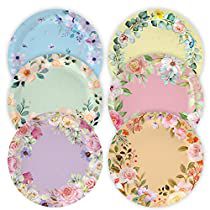 Check this out! Whimsical Plates, Garden Baby Shower Theme, Tea Time Party, Floral Paper Plates, Floral Dessert, Floral Party Decorations, Vintage Garden Parties, Tea Party Setting, Baby Shower Tea