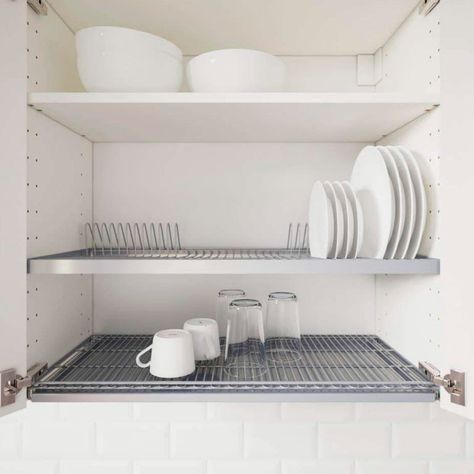 Our 10 Favorite Dish Drying Racks | Family Handyman | The Family Handyman Ikea Utrusta, Ikea Kitchen Organization, Plate Cabinet, Dish Cabinet, Clever Kitchen Storage, Interior Dapur, Drying Rack Kitchen, Kabinet Dapur, Dish Drainers