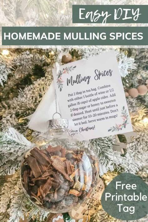 Mulling Spices Gift Tag, Mulling Spice Recipe Apple Cider, Spice Mix Gift, Mulling Spices Gift, Mulled Wine Gift, Homemade Potpourri, Mulled Apple Cider, Easy Gift Idea, Jar Meals