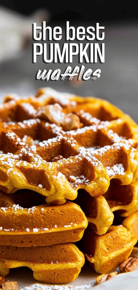 Pumpkin Waffles [35 Minutes] – Chasety Pumpkin Waffle Recipe, Yeasted Waffles, Pumpkin Waffles Recipe, Cream Dip, Pumpkin Beer, Crispy Waffle, Waffles Recipe, Waffle Recipe, Pumpkin Waffles