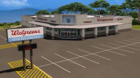 Sims 4 - Sims 4 Custom Content - sims4cc - sims4 - functional cc - deco cc - Walgreens - CVS Cvs Pharmacy, Texas Roadhouse, Sims 4 Build, Sims 4 Custom Content, Maxis Match, Custom Content, Pharmacy, Sims 4, Texas