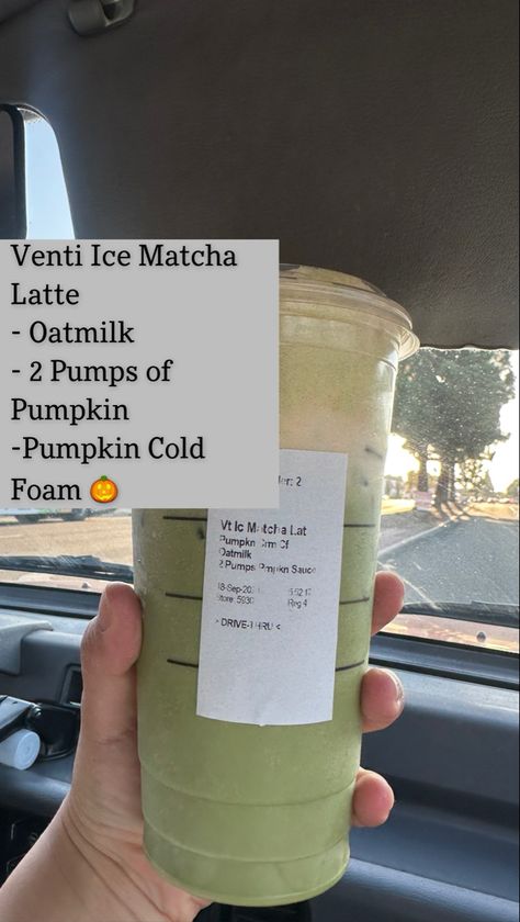 Starbucks Secret Menu Drinks Matcha, Green Matcha Starbucks Drink, Pumpkin Matcha Latte Starbucks, Starbucks Matcha Order, Matcha Order Starbucks, Matcha Pumpkin Spice Latte Starbucks, Matcha Starbucks Drinks Order, Iced Matcha Latte Starbucks Order, Pumpkin Matcha Latte