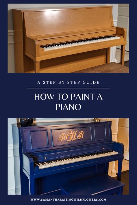 A step by step guide on how to paint a piano with tips and tricks and a personalized touch. Refinishing Piano Ideas, How To Paint A Piano, Painted Piano Ideas, Painting A Piano, Refinish Piano, Paint A Piano, Piano Makeover, Painted Piano, Painted Pianos