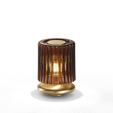 Tread Table Lamp | Vistosi at Lightology Bronze Lamp, Blown Glass Art, Art Deco Table, Gold Table Lamp, Portable Table, White Lamp, Luminaire Design, Decorative Lighting, Table Light