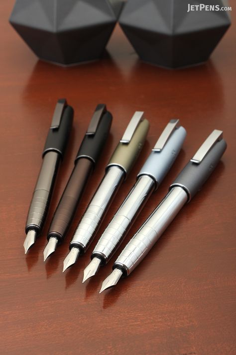 Three new colors of the futuristic Faber-Castell Loom Fountain Pen are now available: Olive Green, Light Blue, and Grey! Faber Castell Fountain Pen, Stylish Pens, Stationary Shop, Pen Collection, New Pen, Ink Pens, Stationery Craft, Jet Pens, Mechanical Design