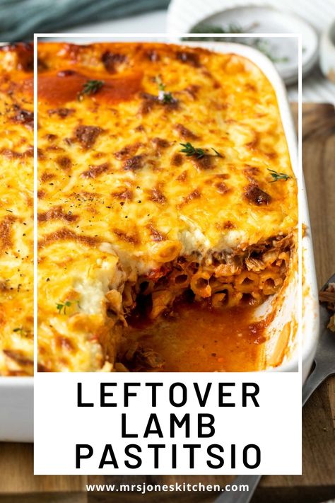 Leftover Lamb Pastitsio Leg Of Lamb Leftover Recipes, Leftover Lamb Chops, Leftover Lamb Roast Recipes, Lamb Lasagna Recipe, Leftover Pasta Sauce, Leftover Lamb Recipes, Leftover Roast Lamb, Lamb Roast Recipe, Lamb Pasta