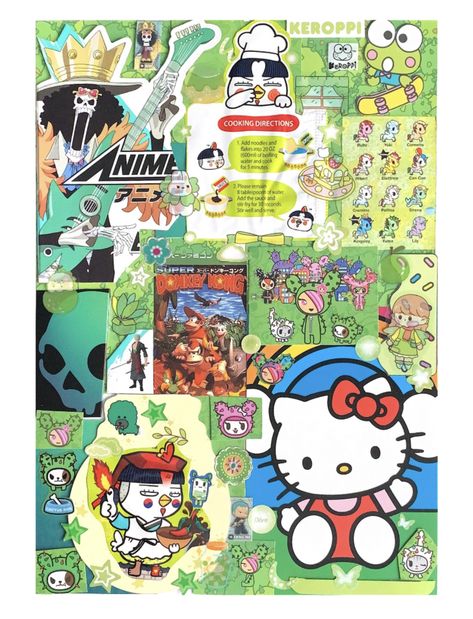 #sketchbook #hellokitty #junkjournal yo ho ho ho Hello Kitty Sketchbook Page, Hello Kitty Sketchbook, Green Page, Stationary Craft, Ho Ho Ho, Junk Journal, Sketch Book, Hello Kitty, Kitty