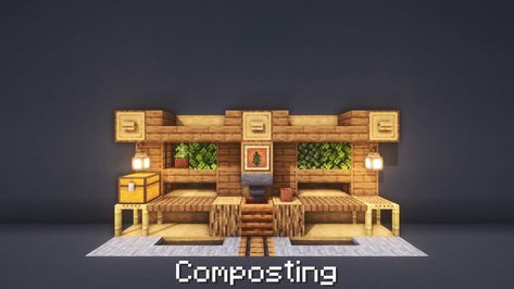 Workstation Design Ideas, Minecraft Workstation, Medieval Mansion, Minecraft Rooms, Kitchen Minecraft, Workstation Design, Minecraft Shops, Workstations Design, Minecraft Houses Survival