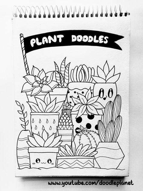 Doodle Art For Notebook, Some Drawing Ideas Cute, Plants Doodle Art, Doodle Art Ideas Easy, Doodle Cute Art, Doddleoddle Art Easy Drawing, Simple Doodle Drawings, Doodle Art Plants, Sketch Doodle Ideas