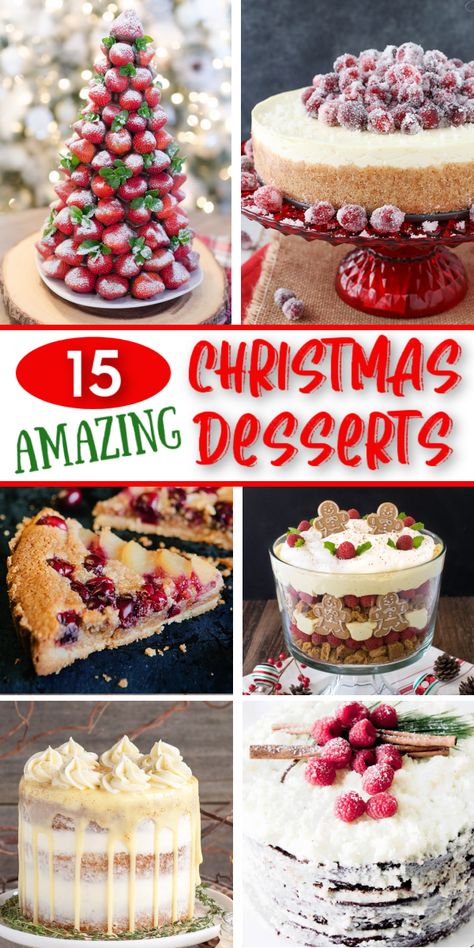 These awesome Christmas desserts make the perfect finale to your holiday meal! From Christmas lasagna to red velvet cake, you'll love these awesome dessert recipes! #christmasdesserts #holidaydessert #dessertrecipes Christmas Dinner Desserts Easy, Best Christmas Desserts Ever, Desserts For Christmas Dinner, Dessert For Christmas Dinner, Christmas Deserts Recipes, Xmas Desserts Recipes, Christmas Dinner Dessert, Fun Christmas Desserts, Christmas Desserts To Make