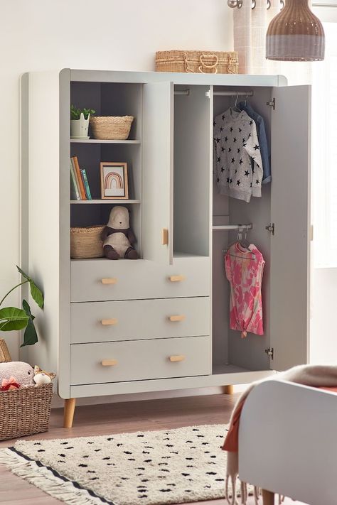 Baby Cabinet, Triple Wardrobe, Modern Cupboard Design, Display Shelving, Kids Room Furniture, Children's Furniture, Wardrobe Handles, Kids Interior Room, Bedroom Bed Design