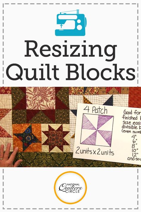 Understanding how a quilt block is made is one of the first important steps in knowing how to resize a block. Heather Thomas teaches you how to determine the base makeup of a block and then how to resize it. How To Change The Size Of A Quilt Block, How To Enlarge A Quilt Block Pattern, How To Resize Quilt Blocks, Quilt Hacks, Quilt Tricks, Circle Video, Quilting Hacks, Month Ideas, Quilting Math