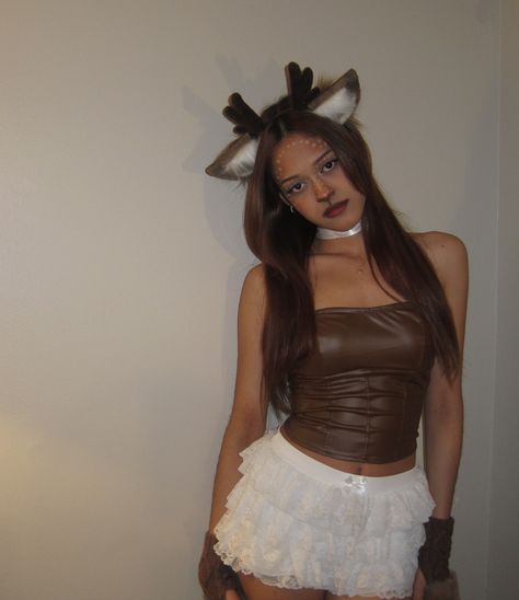 Deer costume Deer Costume Women Diy Outfit, Deer Costume Women Diy, Deer Costume Women, Girl Deer Costume, Costume Women Diy, Deer Halloween Costumes, Diy Costumes Women, Deer Costume, Deer Girl