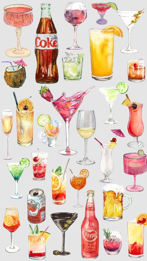 #wallpaper #alcohol #drinks Wallpaper Alcohol, Summer Juice, Chin Chin, Cocktail And Mocktail, Dorm Posters, Pottery Painting Designs, Cocktail Art, Alcohol Drinks, Summer Cocktail