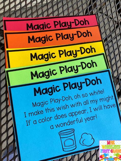 Magic Play Dough First Day Of School, First Day Of School Play Doh Activity, Magic Dough First Day Of School, Magic Play Doh, Magic Playdough First Day Of School, First Week Of Pre K Activities, Magical Yet Activities, Preschool Beginning Of Year Activities, Pre K First Week Of School Activities