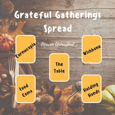 Thanksgiving Tarot Spread, Tarot Study, Oracle Spreads, Full Moon Tarot, Tarot Card Layouts, Thanksgiving Spread, Season Of Gratitude, Oracle Card Spreads, Tarot Prediction