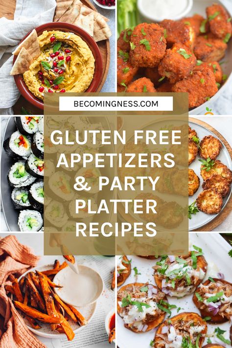 Easy Party Food Gluten Free, Gluten Free Vegan Snacks For Party, Gluten Free Nut Free Appetizers, Heavy Appetizers Gluten Free, Gluten Free Wedding Menu Ideas, Gluten Free Platter Ideas, Appiterzers Easy Recipes Gf, Appetizer Gluten Free Dairy Free, Gluten Free Buffet Food