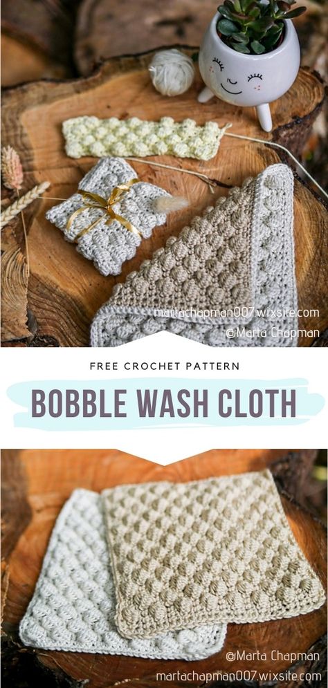 Bobble Dishcloth Crochet, Face Cloth Crochet Pattern Free, Diy Wash Cloths Ideas, Diy Wash Cloth, Bobble Washcloth Crochet, Wash Cloth Knitting Pattern, Wash Cloths Crochet Pattern, Crochet Cleaning Cloth, Crochet Wash Clothes