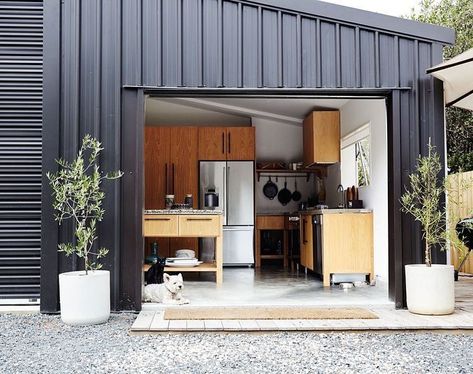 People are taking she-sheds to the next level with shomes, sheds or pole barns converted into homes. #sheddesigns Converted Shed, Shed Home, New Zealand Houses, Sight Unseen, Shed Homes, Big Design, Shed Design, Barn Style House, Pole Barn Homes