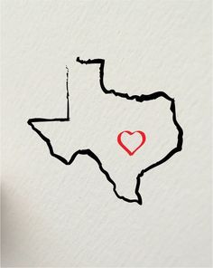 Texas tattoo design, with the heart moved westward Texas Tattoo, Texas Outline, Irreverent Humor, Texas Trip, Texas Tattoos, Ink Therapy, Texas Forever, 3 Tattoo, Red Ink Tattoos