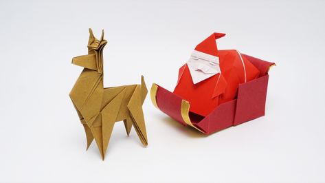 Origami Reindeer, Raindeer Crafts, Origami T Rex, Origami Santa Claus, Origami Santa, Basic Origami, Easy Origami For Kids, Origami Dragon, How To Make Origami