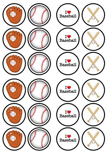 Baseball Cupcake Cakes, Baseball Printables, Paper Cupcake Toppers, Baseball Cupcakes, Vanilla Wafer, Baseball Cake, Cupcake Decorations, Birthday Cake Topper Printable, Wafer Paper