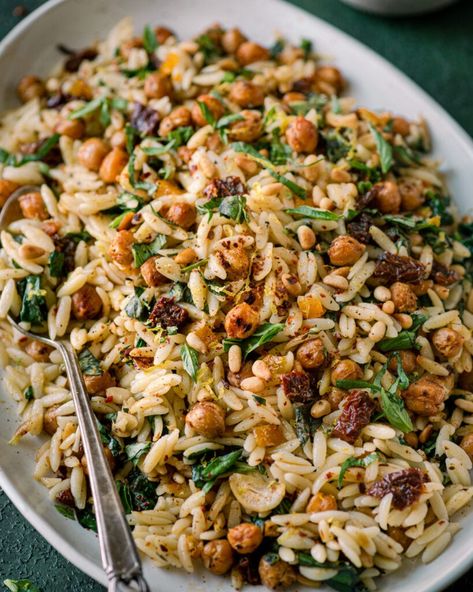 Chick Pea Orzo Salad, Lemony Orzo Pasta Salad, Spring Orzo Pasta Salad, Broccoli Orzo Salad, Vegetarian Orzo Salad, Orzo Salad Lemon, Lentil Orzo Salad, Pasta Salad Recipes Orzo, Winter Orzo Salad