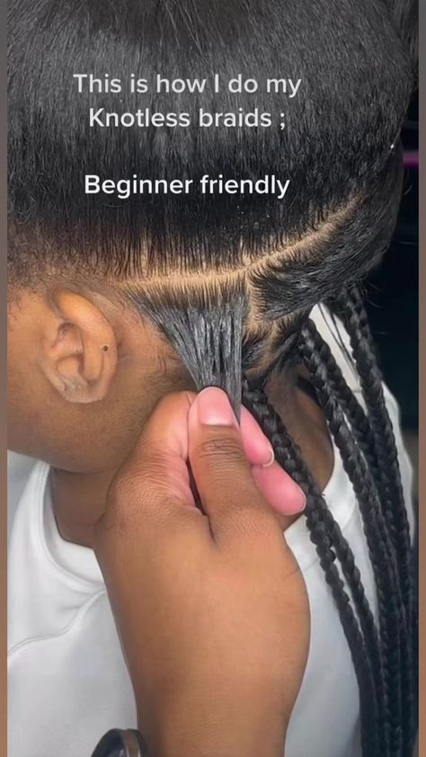 Knotless Braid Tutorial, Braid Your Own Hair, Braids Tutorial Easy, Box Braids Tutorial, Knotless Braid, Parting Hair, How To Braid, Braiding Your Own Hair, Feed In Braids Hairstyles