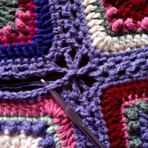 IMG_0139 Flat Braid Join Crochet Tutorial, Crochet Flat Braid Join, Flat Braid Join Crochet, Crochet Joining, Joining Crochet Squares, Joining Granny Squares, Crochet Flats, Granny Square Crochet Patterns Free, Crochet Blocks