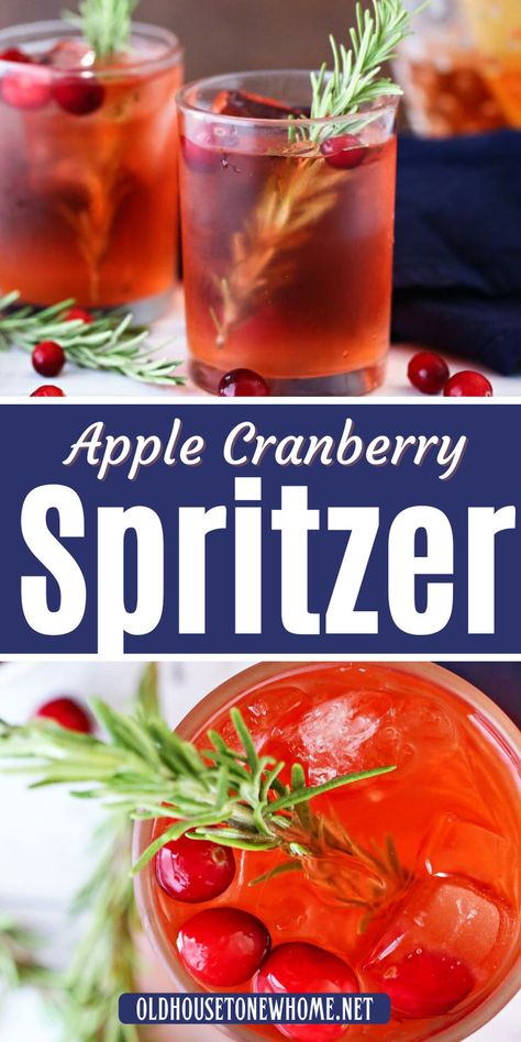 You only need five ingredients for this easy drink recipe and better yet, this non alcoholic spritzer is low calorie! Non Alcoholic Spritzer, Non Alcoholic Drinks For Parties, Mocktail Spritzer, Alcoholic Drinks Vodka, Spritzer Drink, Low Calorie Alcoholic Drinks, Cranberry Mocktail, Cranberry Juice And Vodka, Holiday Drinks Alcohol