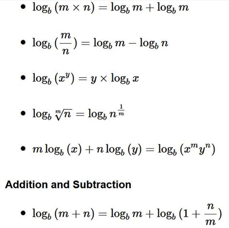 ✅ Logarithm Formula ⭐️⭐️⭐️⭐️⭐️ Logarithms Formulas, Logarithm Formulas, Log Formula, Addition And Subtraction, Log, Quick Saves