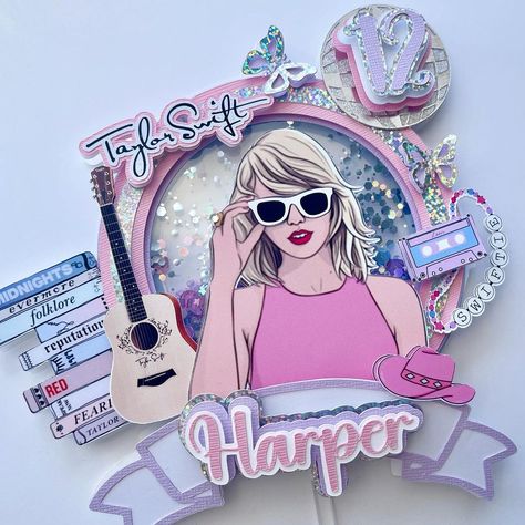 KraftsByGigi | Swiftie fan this one’s for you !! Shaker cake topper of the one and only Taylor Swift ! Double tap and swipe left for a closer look at the… | Instagram Swiftie Birthday, Taylor Swift Cake, Taylor Swift Birthday Party Ideas, Shaker Cake Topper, Bags Inspiration, 10 Birthday Cake, Birthday Sheet Cakes, Taylor Swift Birthday, Cake Templates