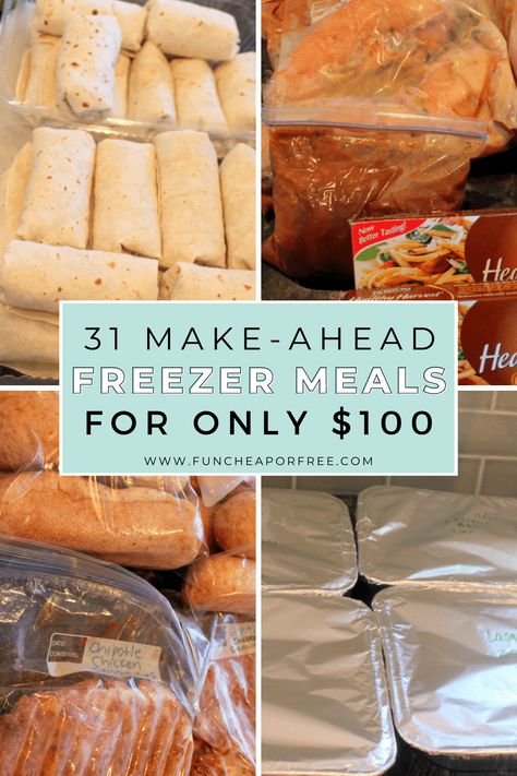 31 Freezer Meals For Only $100 + eBook - Fun Cheap or Free Freezable Meal Prep, Pregnancy Freezer Meals, Freezer Lunches, Freezer Meal Recipes, Family Meal Prep, Freezer Dinners, Freezer Friendly Meals, Freezable Meals, Freezer Meal Planning