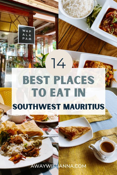 A big part of the Mauritius culture and travel experience is the FOOD! While in the Southwest Mauritius area which includes Le Morne and La Gaulette, check out this list of 14 places to eat. Mauritius Culture, Mauritius Food, Mauritius Travel, Best Restaurants In La, Port Louis, Breakfast Places, Food Street, Food Spot, Cool Cafe