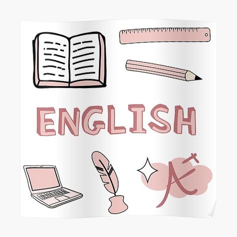 Back to school with the cutest Blush Pink English subject stickers. Perfect gift for a kid, tween, teen or any age! English text, Pencils, Ruler, A+, Book, and a writing quill. Perfect to decorate your books and planners. Check out my portfolio for all the individual subject versions as I roll them… • Millions of unique designs by independent artists. Find your thing. Subject Stickers, Writing Quill, English Subject, English Text, Pink Design, School Subjects, Sticker Pack, Stickers Packs, Subjects