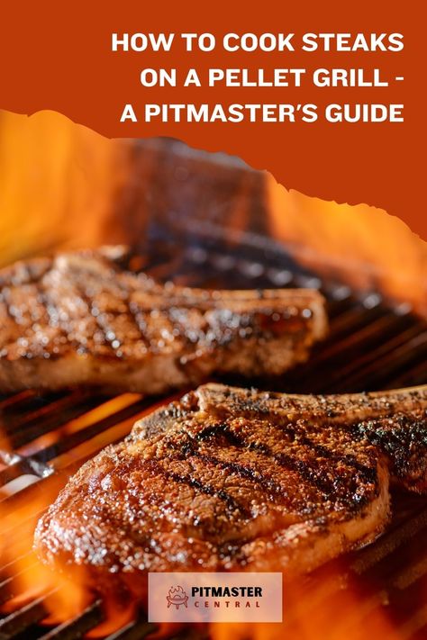 Unlock the secrets to grilling juicy, flavorful steaks on a pellet grill with this comprehensive guide from a seasoned pitmaster. From choosing the best cuts of meat to mastering the perfect cook times, you'll learn everything you need to know to impress your guests at your next BBQ. Say goodbye to overcooked steaks and hello to perfection! Steaks On Pellet Grill, Pellet Grill Steaks, Steak On Pellet Grill, Tbone Steak Recipe, Steak Cooking Times, Grilled Pork Steaks, Grilled London Broil, Pit Boss Pellet Grill, Pork Shoulder Steak