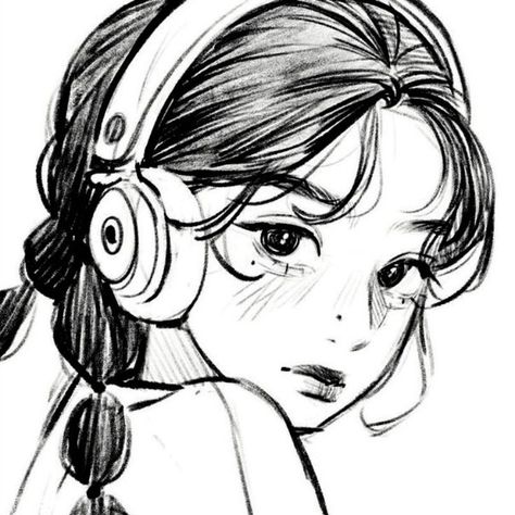 artist insta: chimoart_ // icon Black Christian Girl Aesthetic, Christian Girl Aesthetic, Headphones Drawing, Headphones Art, Anime Pixel, Animation Art Sketches, Christian Girl, Cartoon Profile Pics, Art Icon