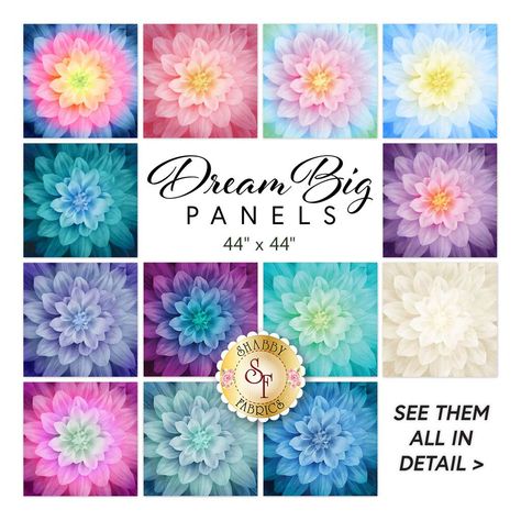 Dream Big is a stunning digitally printed panel collection from Hoffman Fabrics available at Shabby Fabrics Display Quilts, Quilt Panels, Fabric Outlet, Hoffman Fabrics, Quilting Templates, Scrap Quilt Patterns, Stitch Guide, Quilt Fabrics, Quilt Material