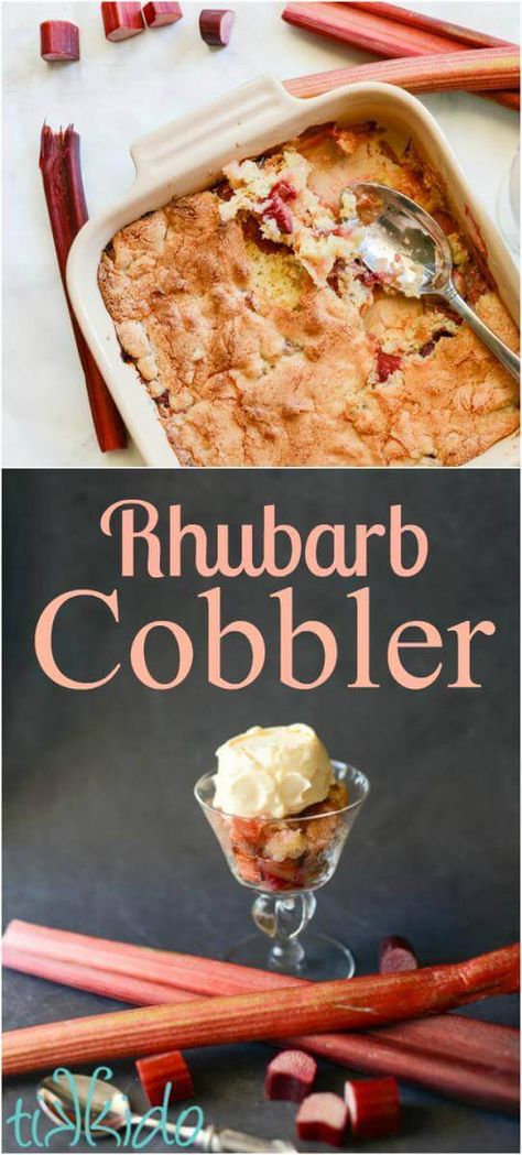 Rhubarb Cobbler Strawberry Rhubarb Cobbler, Rhubarb Cobbler, Cobbler Easy, Strawberry Treats, Rhubarb Desserts, Yummy Desserts Easy, Fruit Cobbler, Cobbler Recipe, Rhubarb Recipes