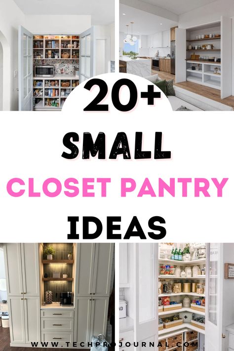 Transform a small closet pantry with these ideas! Discover clever storage solutions, from tiered shelves to door organizers, that maximize every inch of space. These small closet pantry ideas make it easy to store snacks, dry goods, and even small appliances in a way that keeps everything tidy and accessible. Small Pantries Ideas Organizing, Closet Pantry With Drawers, Small Pantry Build Out, Kitchen Storage Pantry Cabinet, Double Closet Pantry, Update Small Pantry Closet, Flat Pantry Ideas, Hallway Closet Pantry Ideas, Kitchen Storage Closet Ideas