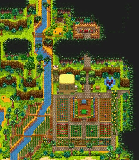 Ginger Island Farm Layout Island Farm Stardew Valley, Ginger Island Farm Layout Stardew Valley, Ginger Island Layout Stardew Valley, Ginger Island House Layout, Stardew Valley Island Farm Layout, Ginger Island Stardew Valley, Stardew Ginger Island Farm, Stardew Valley Island Farm, Farm Diy Projects