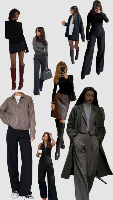 #dark #outfit #classy #nyc #style #oldmoney Dark Office Attire, Dark Feminine Business Casual, Edgy Real Estate Outfits, Classy Cool Outfits, Classy And Seductive Outfits Casual, Intellectual Outfit, Glam Winter Outfits, Dark Feminine Everyday Outfits, Dark Feminine Outfits Office