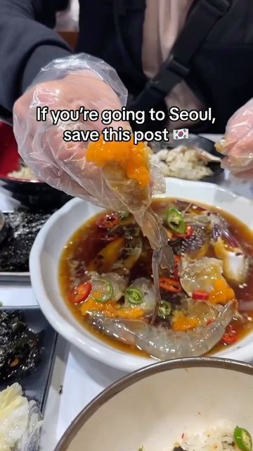 Deanna Woo on Instagram: "If you’re going to Korea, save this post! You need to get raw soy sauce marinated crab in Myeongdong! 🇰🇷 @odarijip #korea#seoulkorea#odarijip#odarijipmyeongdong#marinatedcrab#rawcrab#rawcrabkorean#seoulfood#myeongdong#myeongdongfood" Marinated Crab, October 31, Soy Sauce, Crab, Sauce, On Instagram, Instagram