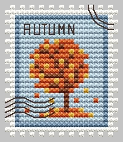 Stamp Cross Stitch, Autumn Cross Stitch Patterns, Stitch Cards, Stitching Ideas, Tiny Cross Stitch, Small Cross Stitch, Stitch Gift, Cross Stitch Bookmarks, Mini Cross Stitch